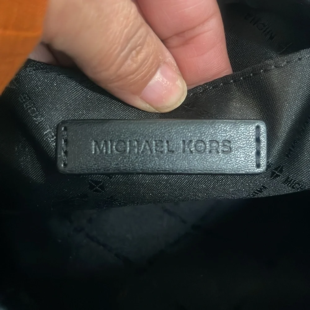 Michael Kors black white nylon camera crossbody bag webbing logo strap - Picture 13 of 17